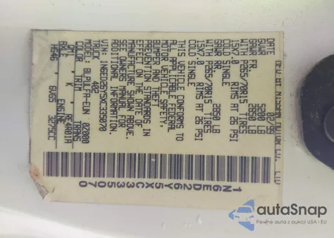 1999 Nissan Frontier Se-V6/Xe-V6 z USA, uszkodzony, nr VIN 1N6ED26Y5XC335070